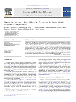 Making the right connections: Differential effects of reading