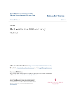 The Constitution-1787 and Today - Digital Repository @ Maurer Law