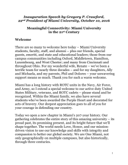 Inauguration Speech by Gregory P. Crawford, 22nd President of