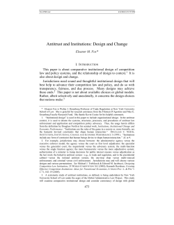 Antitrust and Institutions: Design and Change