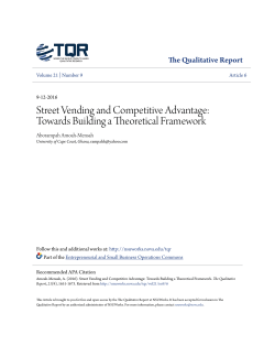 Street Vending and Competitive Advantage: Towards