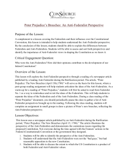 Peter Prejudice`s Breeches: An Anti-Federalist