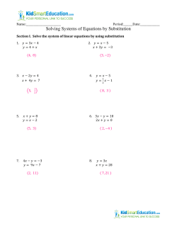 Solving Systems of Equations by Substitution