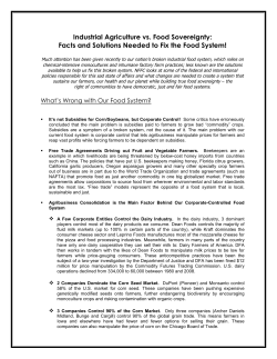 Industrial Agriculture vs. Food Sovereignty: Facts