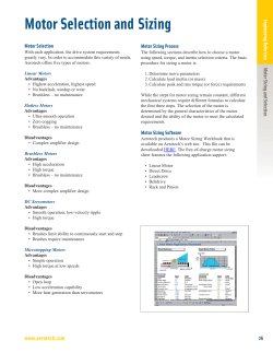 Motor Selection and Sizing
