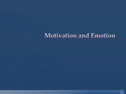 Motivation and Emotion