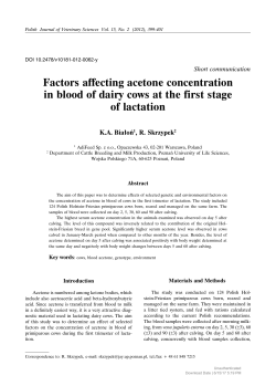 Factors affecting acetone concentration in blood of