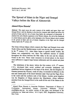 The Spread of Islam in the Niger and Senegal Valleys before the