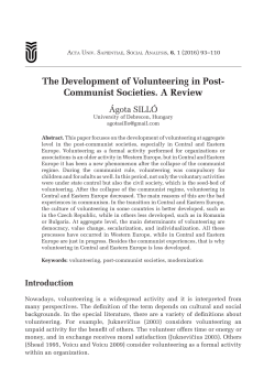 The Development of Volunteering in Post