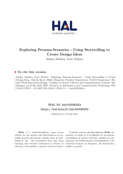 Exploring Persona-Scenarios - Using Storytelling to - HAL