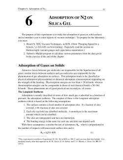 Adsorption of N2 on Silica Gel