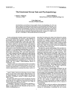 The Emotional Stroop Task and Psychopathology