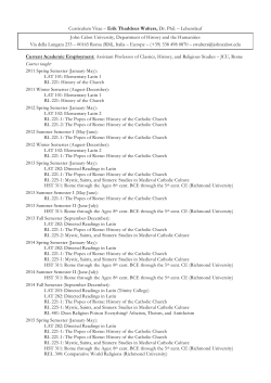 Curriculum Vitae &ndash; Erik Thaddeus Walters, Dr