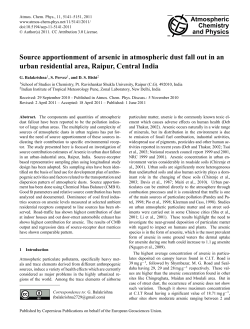 Source apportionment of arsenic in atmospheric dust fall out in an