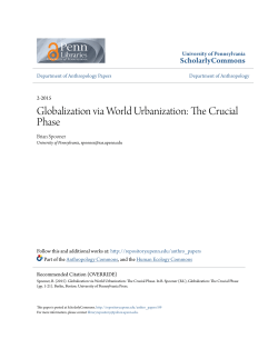 Globalization via World Urbanization: The Crucial Phase