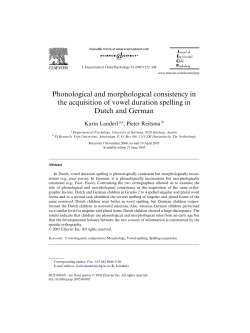Phonological and morphological consistency in