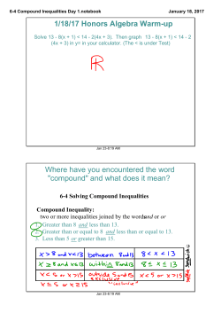 6-4 Compound Inequalities Day 1.notebook