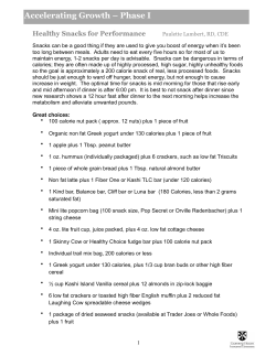 Nutrition - Healthy Snacks for Performance