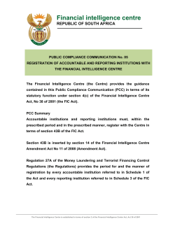 PCC 05 - Financial Intelligence Centre