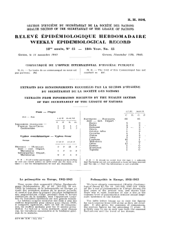 La poliomyélite en Europe, 1942-1943 Poliomyelitis in Europe, 1942