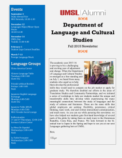 Fall 2015 Newsletter