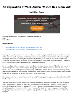 An Explication of W.H. Auden "Musee Des Beaux Arts