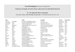 List of Participants (Version 19 August 2013) Conference on