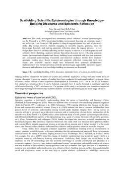 Scaffolding Scientific Epistemologies through Knowledge