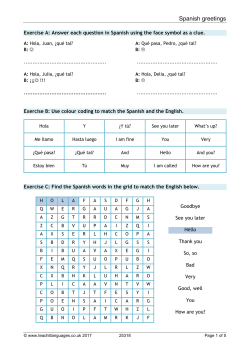 Spanish greetings - Teachit Languages