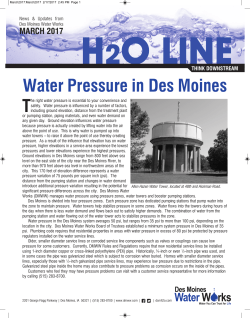 Water Pressure in Des Moines