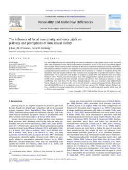 The influence of facial masculinity and voice pitch on jealousy and