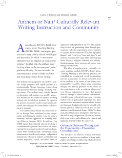 Anthem or Nah? Culturally Relevant Writing Instruction and