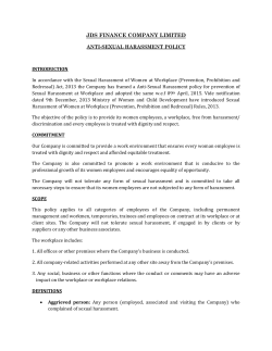 Anti Sexual Policy - JDS Finance Company Limited