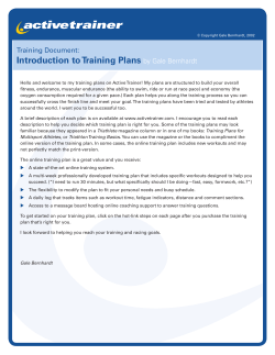 Introduction to Training Plans by Gale Bernhardt