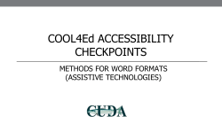Evaluation Methods for Word formats