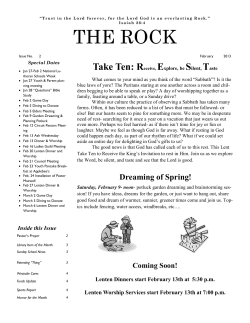 February, 2013 - Rock of Ages Lutheran Church