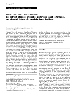 Soil nutrient effects on oviposition preference, larval performance