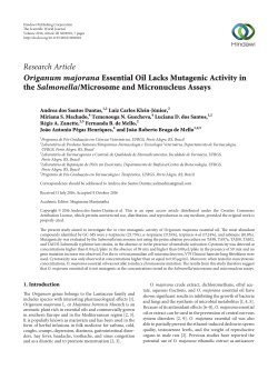 Origanum majorana Essential Oil Lacks Mutagenic Activity in the