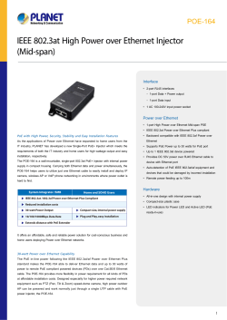 IEEE 802.3at High Power over Ethernet Injector (Mid-span)