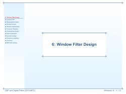 6: Window Filter Design