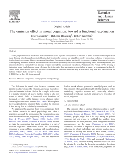 The omission effect in moral cognition: toward a