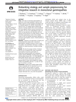 Biobanking strategy and sample preprocessing for integrative