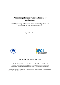 Phospholipid membranes in biosensor applications