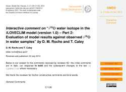Interactive comment on &ldquo;&delta;18O water isotope in the iLOVECLIM