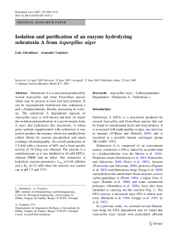 Isolation and purification of an enzyme hydrolyzing ochratoxin A