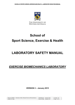 SSEH Lab Safety Induction Manual Biomechanics