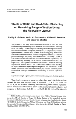 Effects of Static and Hold-Relax Stretching on Hamstring