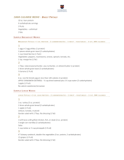 1800 CALORIE MENU -