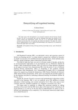 Demystifying self-regulated learning