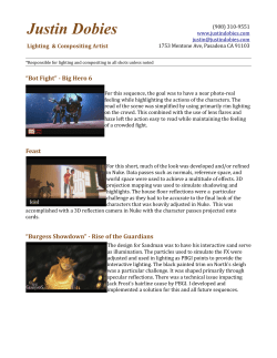 Justin Dobies, Lighting Artist